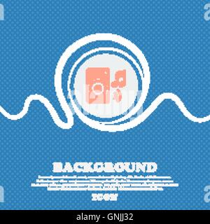 Musik-Spalte, Disco, Musik, Melodie, Lautsprecher-Zeichen-Symbol. Blau und weiß abstrakten Hintergrund gesprenkelt mit Platz für Text und Ihr d Stock Vektor