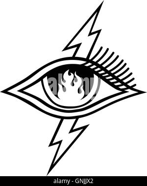 Flamme-Auge-Symbol-Thema Stock Vektor