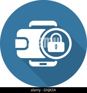 Flache digitale Brieftasche sichern Transaktionskonzept Stock Vektor