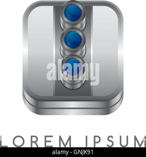 Kamera-Fotografie-Taste-Logo Stock Vektor