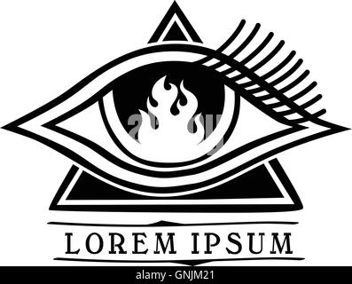 Flamme-Auge-Symbol-Thema Stock Vektor