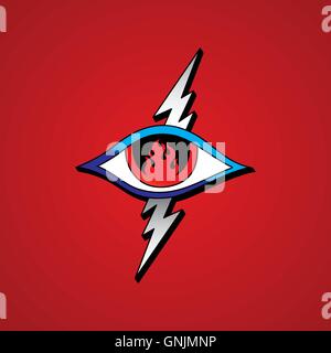 Flamme-Auge-Symbol-Thema Stock Vektor