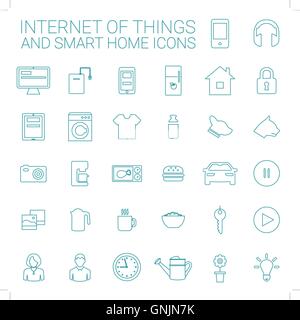 Smart Home und Internet der Dinge-Icon-Set Stock Vektor