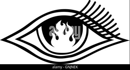 Flamme-Auge-Symbol-Thema Stock Vektor