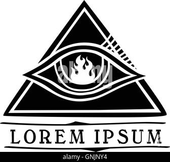 Flamme-Auge-Symbol-Thema Stock Vektor