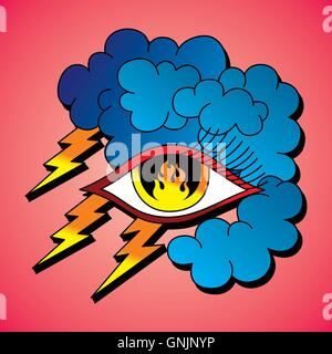 Flamme-Auge-Symbol-Thema Stock Vektor