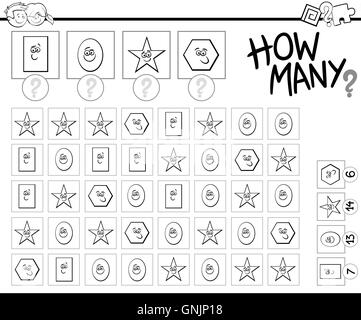 zählen Aktivität Malbuch Stock Vektor
