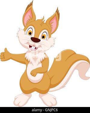 glücklich Eichhörnchen Cartoon spielen Stock Vektor