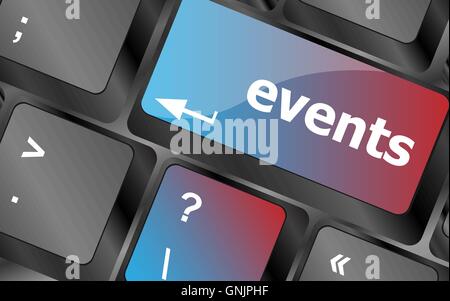 Schaltfläche "Ereignisse" auf der Tastatur - Ferienkonzept. Tasten der Tastatur. Vektor-illustration Stock Vektor