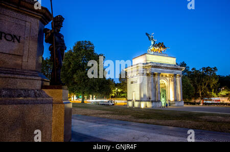 Wellington Arch Hyde Park Corner London UK Stockfoto