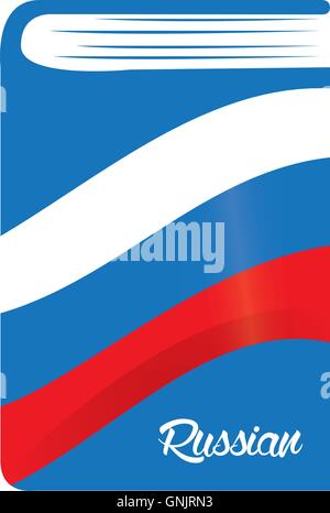 Isolierte Buch mit der russischen Flagge und Text auf weißem Hintergrund Stock Vektor