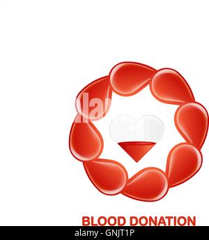 Blut Spende logo Stock Vektor