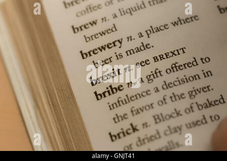 Ein 'dictionary' Definition angezeigt' bedeutet 'brexit Brexit Stockfoto