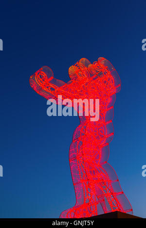 Licht-Skulpturen in Pisa, Italien, in der Nacht Stockfoto