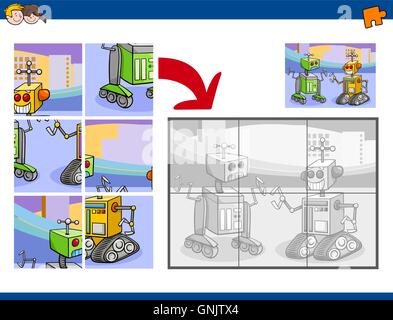 Puzzle mit Roboter Stock Vektor