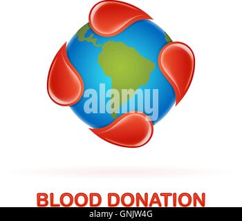Blut Spende logo Stock Vektor