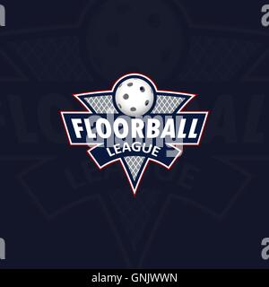 Floorball-Logo für das Team und den cup Stock Vektor