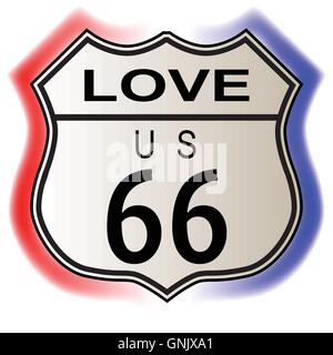 Liebe die Route 66 Stock Vektor