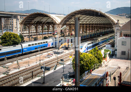 Nizza, Frankreich - Juli 2016: Der Hauptbahnhof in Nizza, Frankreich Stockfoto