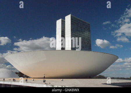 Plaza des brasilianischen Kongress Center der Regierung in Brasilia Hauptstadt von Brasilien Haus der Abgeordneter und Senat Stockfoto