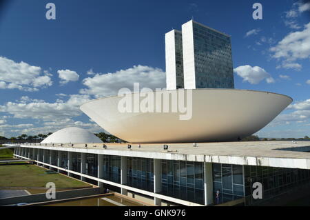 Plaza des brasilianischen Kongress Center der Regierung in Brasilia Hauptstadt von Brasilien Haus der Abgeordneter und Senat Stockfoto