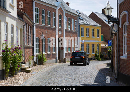 Straßenszene in Ribe Altstadt in Süd-Jütland, Dänemark Stockfoto