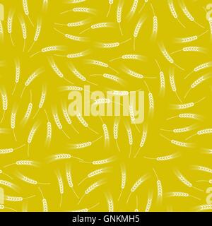 Gelbe Weizen Seamless Pattern. Getreide-Spikes Stock Vektor