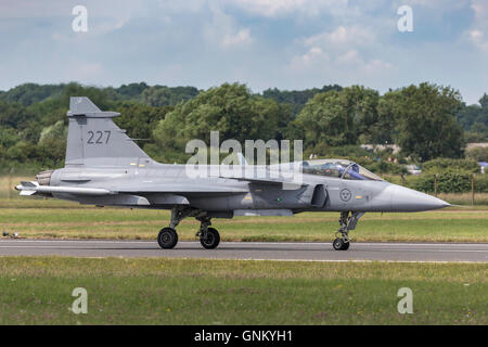 Schwedische Luftwaffe (Flygvapnet) SAAB JAS - 39C Gripen multirole Kämpfer Flugzeuge Stockfoto