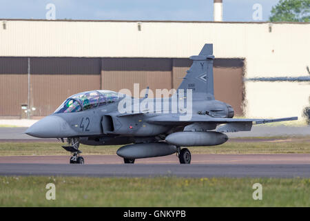 Ungarische Luftwaffe SAAB JAS - 39D Gripen Militär Geschäftsreiseflugzeug Stockfoto