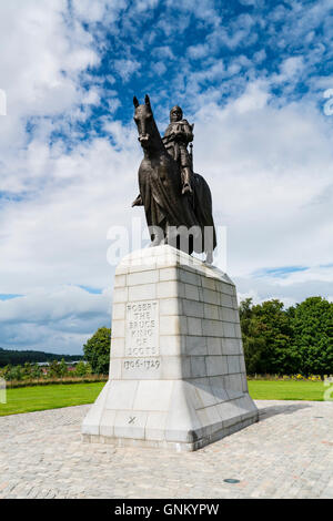 Statue von König Robert the Bruce bei Bannockburn Heritage Centre in Stirling, Stirlingshire, Schottland, Vereinigtes Königreich Stockfoto