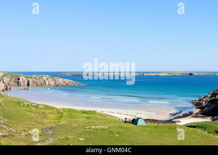 Kleiner Strand am Sangobeg, Durness im Norden Schottlands, Vereinigtes Königreich Stockfoto