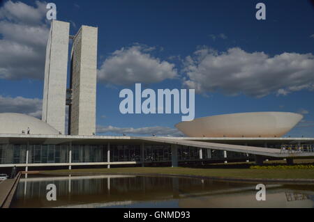 Plaza des brasilianischen Kongress Center der Regierung in Brasilia Hauptstadt von Brasilien Haus der Abgeordneter und Senat Stockfoto