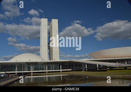 Plaza des brasilianischen Kongress Center der Regierung in Brasilia Hauptstadt von Brasilien Haus der Abgeordneter und Senat Stockfoto