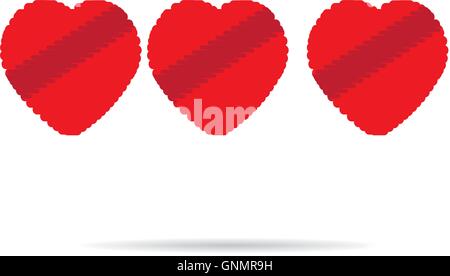 Isolierte Gruppe von Herzen als eine Health-Bar auf einem Videospiel Stock Vektor