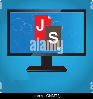 JavaScript, Webdesign, Programming Language, Vektor-illustration Stock Vektor