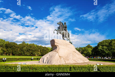 Der eherne Reiter, eine Statue von Peter dem großen in Saint Peters Stockfoto