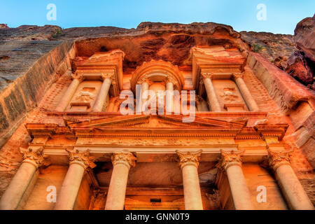 Al Khazneh Tempel in Petra. UNESCO-Weltkulturerbe Stockfoto