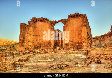 Qasr Al-Bint, einem Tempel in Petra Stockfoto