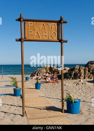 Strand, Fuengirola. Provinz Malaga Costa del Sol Andalusien Süd, Spanien Europa Stockfoto