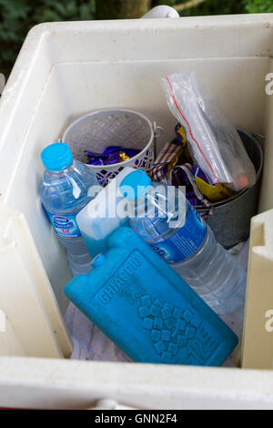 Cumbria, England, UK.  Ehrlichkeit-Box in der Nähe von Piper Sike Turm 51A am Hadrianswall Fußweg.  Wie der Tag vergeht, bleiben weniger Auswahl. Stockfoto