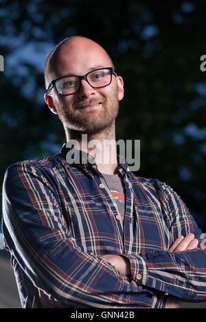 Edward Ross, Edinburgh basierte Comic-Zeichner, Schriftsteller und Illustrator, auf dem Edinburgh International Book Festival. Edinburgh, Schottland. 13. August 2016 Stockfoto