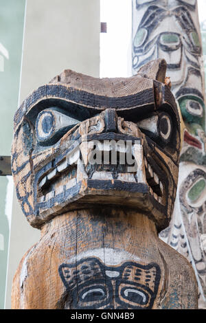 Totem der alten Inuit in Alaska Stockfoto