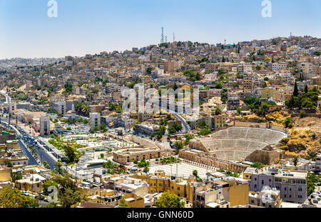 Blick auf das römische Theater in Amman Stockfoto