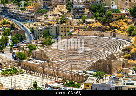 Blick auf das römische Theater in Amman Stockfoto