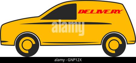 Zustellfahrzeug im flat Design. Stock Vektor