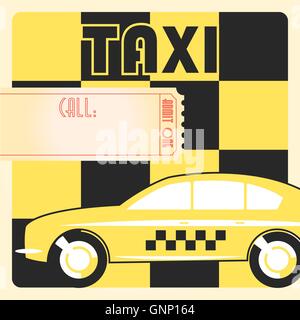 Taxi Taxi Retro-Plakat. Stock Vektor