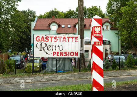 Gubin, Polen, Abgrenzung an der deutsch-polnischen Grenze Stockfoto