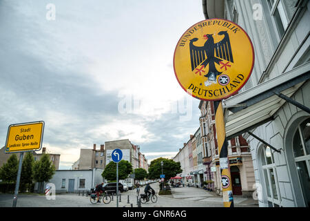 Guben, Deutschland, Ortsschild Guben Stockfoto