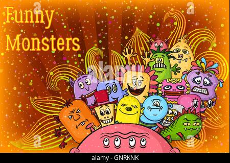 Cartoon Monster Hintergrund Stock Vektor