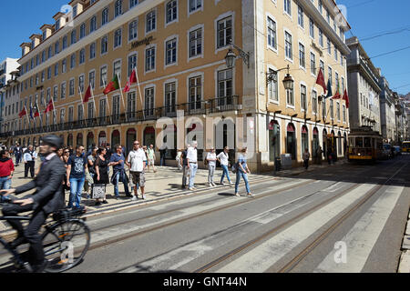 Lissabon, Portugal, Rua Aurea in Baixa Stockfoto